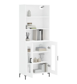 Buffet haut Blanc 69,5x34x180 cm Bois d'ingénierie