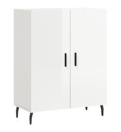 Buffet haut Blanc brillant 69,5x34x180 cm Bois d'ingénierie