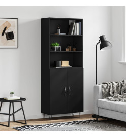 Buffet haut Noir 69,5x34x180 cm Bois d'ingénierie