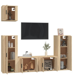 Ensemble de meubles TV 5 pcs Chêne sonoma Bois d'ingénierie