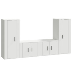 Ensemble de meubles TV 4 pcs Blanc Bois d'ingénierie