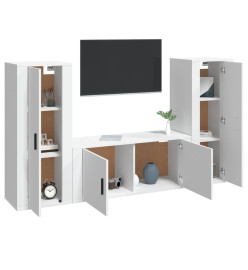 Ensemble de meubles TV 3 pcs Blanc Bois d'ingénierie