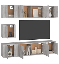 Ensemble de meubles TV 7 pcs Sonoma gris Bois d'ingénierie