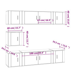 Ensemble de meubles TV 7 pcs Sonoma gris Bois d'ingénierie