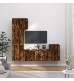 Ensemble de meubles TV 5 pcs Chêne fumé Bois d'ingénierie