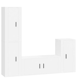 Ensemble de meubles TV 4 pcs Blanc Bois d'ingénierie