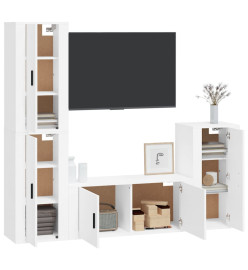 Ensemble de meubles TV 4 pcs Blanc Bois d'ingénierie