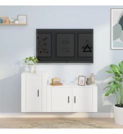 Ensemble de meubles TV 2 pcs Blanc Bois d'ingénierie