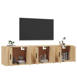 Meubles TV muraux 3 pcs chêne sonoma 57x34,5x40 cm