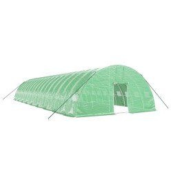 Serre avec cadre en acier vert 108 m² 18x6x2,85 m