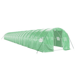 Serre avec cadre en acier vert 66 m² 22x3x2 m