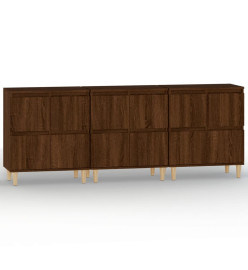 Buffets 3 pcs chêne marron 60x35x70 cm bois d'ingénierie
