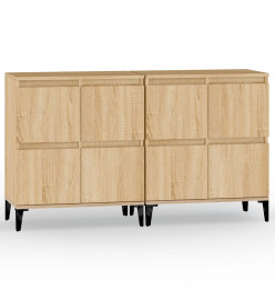 Buffets 2 pcs chêne sonoma 60x35x70 cm bois d'ingénierie