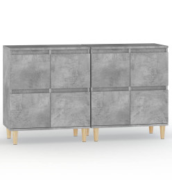 Buffets 2 pcs gris béton 60x35x70 cm bois d'ingénierie