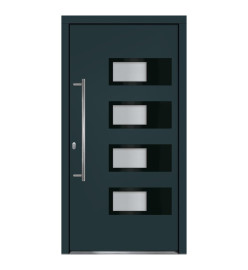 Porte d'entrée Anthracite 110x210 cm Aluminium et PVC