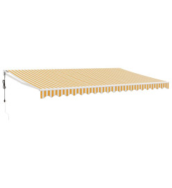 Auvent rétractable automatique jaune et blanc 5x3 m