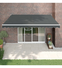 Auvent rétractable anthracite 4,5x3 m tissu et aluminium