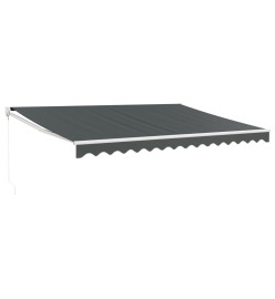 Auvent rétractable anthracite 4,5x3 m tissu et aluminium