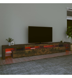 Meuble TV avec lumières LED Chêne fumé 290x36,5x40 cm