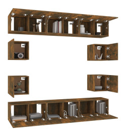 Ensemble de meubles TV 10 pcs Chêne fumé Bois d'ingénierie