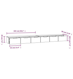 Armoires murales 2 pcs Blanc brillant 102x30x20 cm