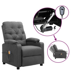 Fauteuil électrique de massage Gris clair Tissu