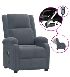 Fauteuil électrique de massage Gris foncé velours