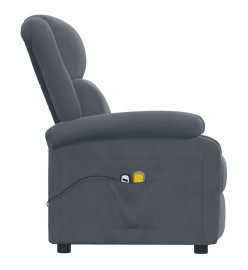 Fauteuil électrique de massage Gris foncé velours