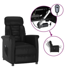 Fauteuil inclinable électrique Noir Similicuir