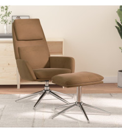 Chaise de relaxation avec tabouret Taupe Tissu microfibre