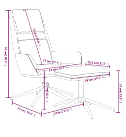 Chaise de relaxation avec tabouret Taupe Tissu microfibre