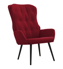 Chaise de relaxation avec repose-pied Rouge bordeaux Velours