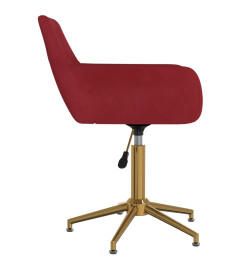 Chaises à dîner pivotantes 4 pcs Rouge bordeaux Velours