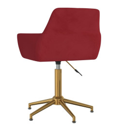 Chaises à dîner pivotantes 4 pcs Rouge bordeaux Velours