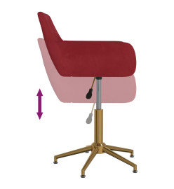 Chaises à dîner pivotantes 4 pcs Rouge bordeaux Velours