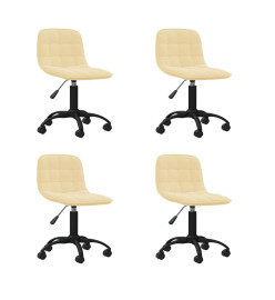 Chaises à dîner pivotantes 4 pcs Crème Velours