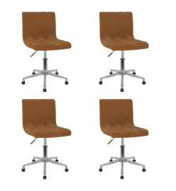 Chaises à dîner pivotantes 4 pcs Marron Velours