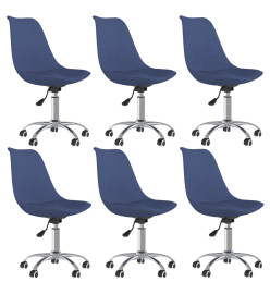 Chaises pivotantes à manger lot de 6 bleu tissu