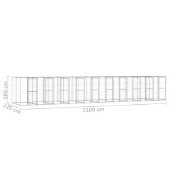 Chenil extérieur Acier galvanisé 24,2 m²