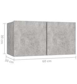 Ensemble de meuble TV 6 pcs Gris béton Aggloméré