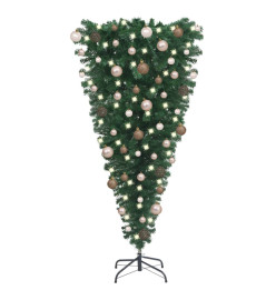 Arbre de Noël artificiel renversé pré-éclairé et boules 120 cm