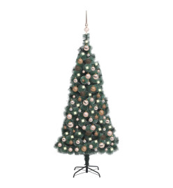 Arbre de Noël artificiel avec LED et boules Vert 150 cm PVC PE