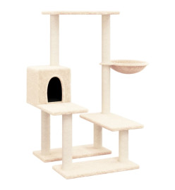 Arbre à chat avec griffoirs en sisal Crème 94,5 cm