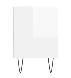 Meuble TV blanc brillant 150x30x44,5 cm bois d'ingénierie