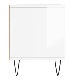 Meuble TV blanc brillant 100x34,5x44,5 cm bois d'ingénierie