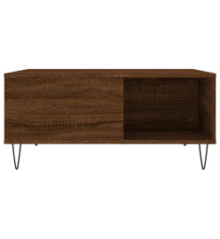 Table basse chêne marron 80x80x36,5 cm bois d'ingénierie