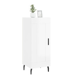 Buffet Blanc brillant 34,5x34x90 cm Bois d'ingénierie