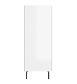 Buffet Blanc brillant 34,5x34x90 cm Bois d'ingénierie