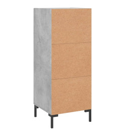 Buffet Gris béton 34,5x34x90 cm Bois d'ingénierie
