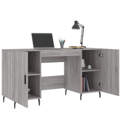 Bureau sonoma gris 140x50x75 cm bois d'ingénierie